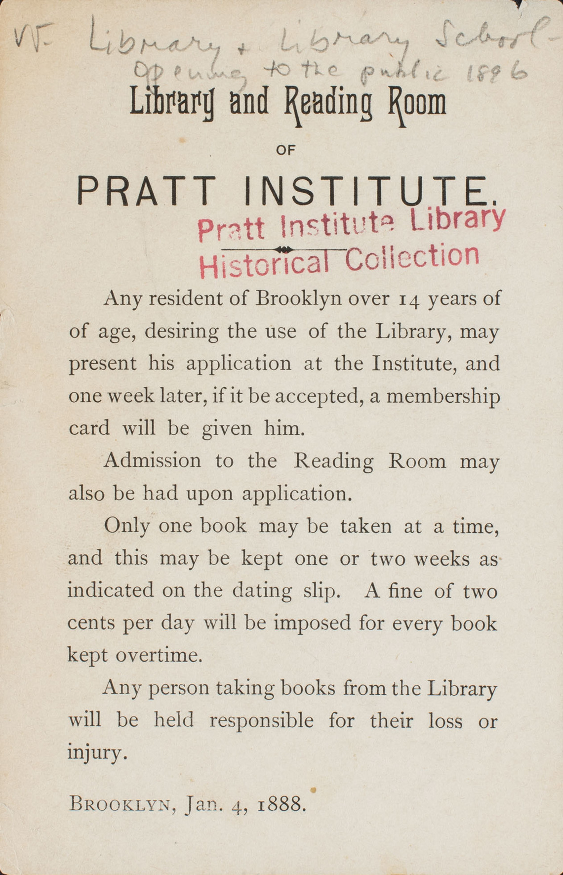Library and Reading Room of Pratt Institute