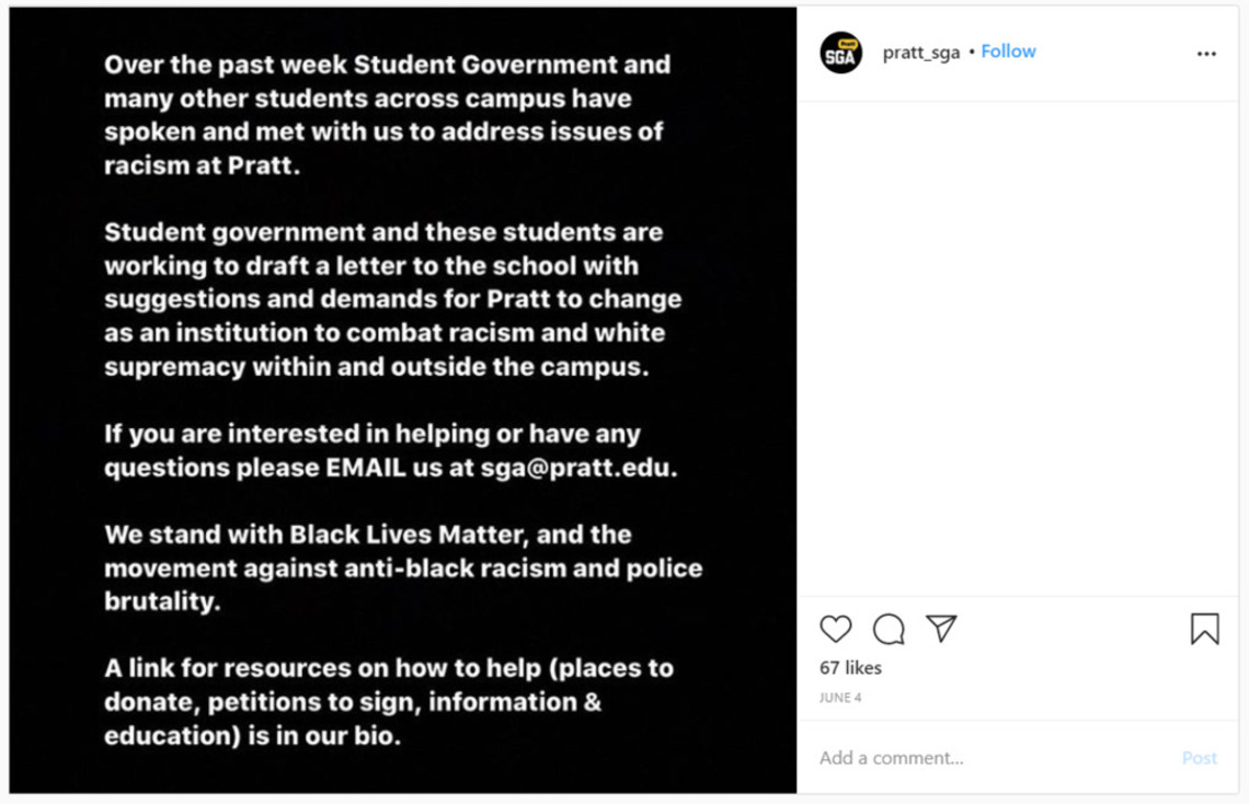 Student Government Association Instagram Post, June 4, 2020